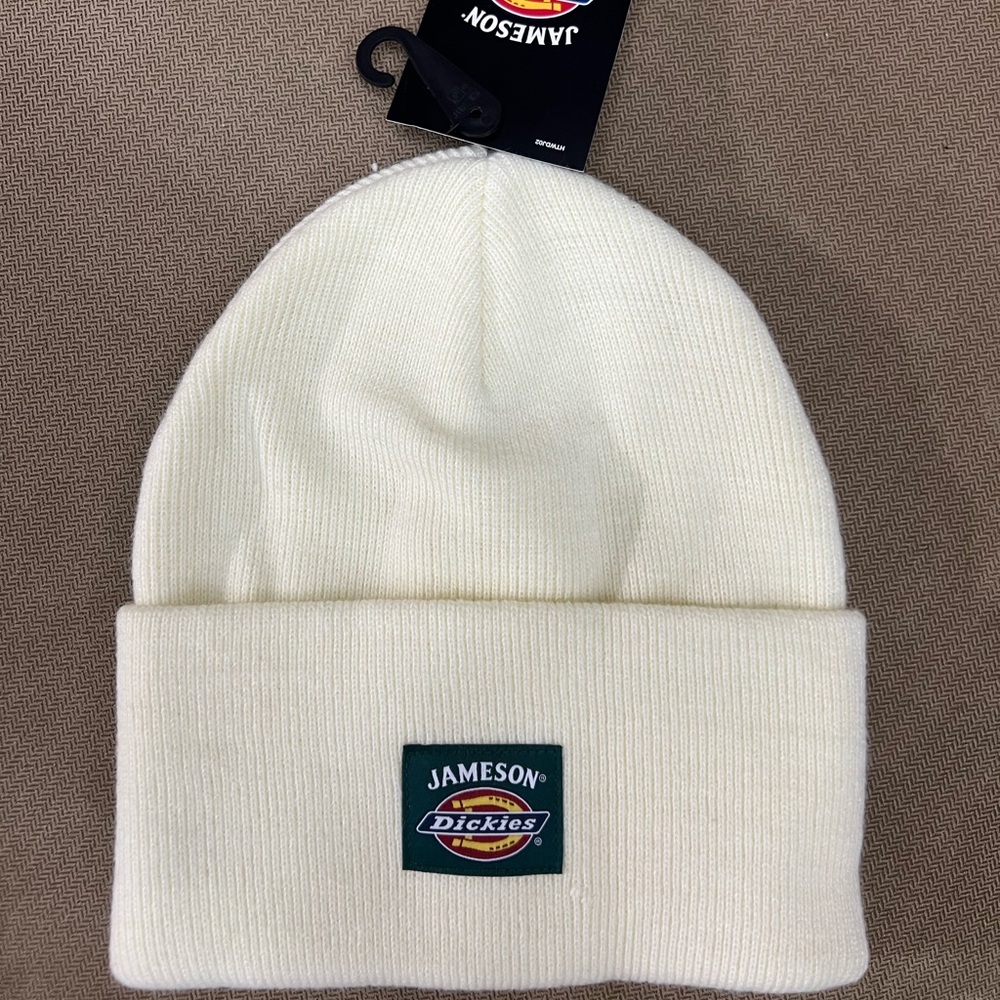 .

New with tags. Dickies x Jameson cream beanie winter hat.